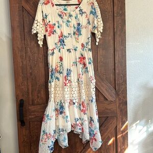 NEW REBA,beautiful floral  Embroidered dress